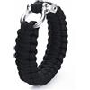 JUMPLAWN Braccialetto Poliestere Nero in Corda da Paracadute di Sopravvivenza con Fibbia a U in Acciaio Inox, Resistente 190kg Colore Casuale per Campeggio e attività
