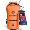 Earth Pak Borsa Impermeabile con Tasca Frontale - Ideale per Kayak, Canottaggio, Pesca, Rafting, Sci, Nuoto, Campeggio, e Snowboarding (Arancione, 30L)