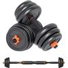MNUvxzaewf Set di manubri, set pesi, staccabili, da donna, uomo, bilanciere fitness, casa, attrezzatura palestra, perdita peso(15kg(7.5kg*2))