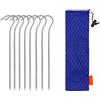 DJSKLDF Picchetti da Tenda 3.0 * 165mm Ultralight Camping Accessories Titanium Alloy Tent Stake Pegs with Hook(12pcs Titanium)