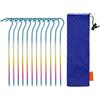 DJSKLDF Picchetti da Tenda 3.0 * 165mm Ultralight Camping Accessories Titanium Alloy Tent Stake Pegs with Hook(12pcs Colorful)