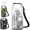 NARHOR Dry Bag - Borsa impermeabile e asciugamano rinfrescante ad asciugatura rapida, 5 l, 10 l, 20 l, impermeabile, con top arrotolabile e tracolla (trasparente, 10 litri)