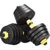 MNUvxzaewf Set di manubri, set pesi, 3 paia, in gomma for la casa, regolabili, for il fitness(15kg(7.5kg*2))