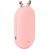 Generic Scaldamani Elettrico Ricaricabile Power Bank Portatile Compatto a Riscaldamento Rapido per attività All'aperto 5200mAh Design Sottile 4,41 x2,36 (Olio spray rosa)
