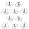 NUEAYMS 10 ami per calamari in acciaio inox, per pesca in mare, esche da pesca al calamaro, con filo spinato, ombrello da pesca in mare