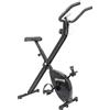 SPORTINATOR X-Bike cyclette pieghevole con funzioni computer: velocità, tempo, distanza, calorie e pulsazioni, sella imbottita larga (nero)