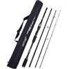 Goture Canna da pesca, spincasting, canna telescopica, trota, carpa, canna da pesca con tubo di stoccaggio