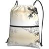 YYHHAOFA Zaino con coulisse e cerniera, con stampa di alberi e fiori di ciliegio, leggero, impermeabile, con tasca, per viaggi, sport, yoga