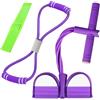 Genérico Set di 3 corde elastiche multifunzione con fascia di resistenza di figura 8 e fascia elastica, fascia di resistenza per pedale, corda di tensione per allenamento addominale