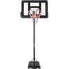 PurpleMinder Canestro da basket per esterni, sollevabile, con supporto, per giocatori di basket e appassionati di tutte le età, nero/bianco/grigio