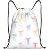 Generic Borsa Palestrasacca Sportiva per Vacanze Spiaggia Shopping 36X42Cm Regolabile Pieghevole Borsa con Coulisse Pastel Bow Pattern Pattern