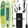 vidaXL HYDROS - Tavola da SUP gonfiabile, 335 x 76 x 15 cm, resistente ai raggi UV, per adulti, attrezzatura portatile per sport acquatici, con motivo a onde