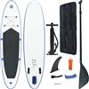 Runheo Tavola da SUP gonfiabile blu e bianca, per sport acquatici, con canottaggio e borsa per il trasporto, per adulti, principianti, tempo libero