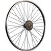 Taylor-Wheels 26 Zoll Hinterrrad Aluminium Hohlkammer mit 6 fach Shimano Zahnkranz V-Brake schwarz