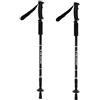 VR VETRINEINRETE Vetrineinrete® Coppia di bastoncini da trekking bastone telescopico in alluminio per camminata escursione nordik walking campeggio 63-135 cm vari colori (Nero)