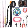 Sougayilang Canna da pesca a mosca, canna da pesca con mulinello e mulinello ultra leggero, portatile, con potente mulinello e accessori, ottimo kit di avviamento 7/8