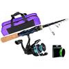 Lastdaytime Canna da pesca telescopica e mulinello per set combinato per barca e surf casting con o mulinello da baitcasting, viola (1,8 metri B)