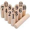 Kaloriko Kubb - Set da gioco in legno massiccio di pino, con 12 bastoncini da lancio e borsa per il trasporto, per esterni, giardino, tempo libero, spiaggia, campeggio, giochi estivi e competizioni di