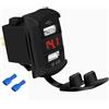 Rastapulz Marine USB - Interruttore rocker per rocker switch panel su barca, 12 V, doppia porta di ricarica, 4,2 A, presa impermeabile, presa voltmetro digitale, rosso, rosso