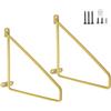 tow000ack 2x Staffe per Mensole Galleggianti,Supporto per Mensole Pesanti in Metallo,Reggimensola Ferro,Supporti per Scaffali a Parete,per Libri in Soggiorno,Ufficio e Cucina,con Viti,Oro (20cm)
