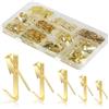 GeeRic 220pz Ganci per Appendere Quadri,GeeRic Gancio Resistente in Metallo per Appendere Cornice con Chiodi/Viti Anelli a D Supporti Kit per Tele,Foto in Casa/Ufficio/Sala Espositiva/Caffetteria/Galleria