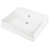 BB BuyBath Lavabo da appoggio o parete con basetta per rubinetteria 60x50 cm in ceramica bianco - Varisto
