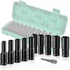 ACEBON 10 Pezzi Set Chiavi a Bussola 1/2, Set Bussole per Avvitatore ad Impulsi, 10-24 mm Bussole Lunghe, para Riparazioni Auto Cambio Gomme