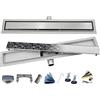 AQUA HEATING Canaletta Sifone per Piatto Doccia Lineare Acciaio Inox Argentato 70 cm