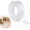 Terraxis Nastro Biadesivo Trasparente 3 m x 20 mm x 2 mm, Nastro Biadesivo Extra Forte, Gel Adesivo Forte per Parete, Foto, Tappeto, Cucina, Bagno, Casa, Ufficio, Decorazione, Fai da Te e Interni Auto