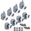 YUANQIAN Set di 8 rulli per porta doccia, guide per porta doccia singole, ruote, puleggia, guide diametro 23 mm, parti di ricambio fai da te (4 rulli superiori e 4 rulli inferiori) (23mm)
