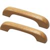 Generic pomelli in legno di faggio per armadio, maniglia per porta, maniglia per porta, armadio da cucina, armadio, porta, cassetto, pomello con viti di montaggio (distanza fori: 96 mm)