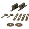 Durlo 2 set di serrature per armadietti vintage con chiavi, serrature per scatole di gioielli in lega di zinco con viti, chiavistello in stile cinese per scatole di legno (marrone)