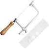 YPLANGENT Seghetto da Traforo con 12 Lame, Archetto Regolabile 3-15 cm con Manico in Legno, Seghetto per Legno e Metallo per Modellismo, Gioielli, Fai da Te e Lavorazione