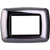ZOREI Placca Compatibile Con Bticino Living, Placche Plastica Bombata, 1 Pezzo (3 Posti/Moduli,Cromato Lucido)
