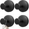 Bangbobi Ganci a Ventosa Extra Strong 4 Pezzi Neri, Ganci a Ventosa Porta Asciugamani per Bagno Cucina - Senza Foratura, Ganci Adesivi Ganci da Parete in Vetro