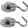 Magnetastico® | 2 X magneti Flessibile Gancio magnetico 36 mm Ø | Forza adesiva 40 kg | cucina Ganci bagno gancio accappatoio gancio, gancio da parete, soffitto