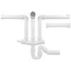 BLANCO Giunto per bacino con sifone di uscita 50 o 40 mm per l'installazione di 2 o 3 vasche con 3 valvole a cestello da ½ o 1 o 2 vasche con valvola da 3 ½ e un gocciolatore con 1 valvola da ½