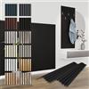 HEXIM Pannelli Acustici 138,5x60cm - Parete a Lamelle Flessibile Legno MDF Pannelli Murali Rivestimento a Lamelle Rivestimento Murale (1 pannello / 0,83 m² Black Edition - APH12)