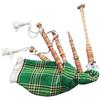 Tartancity Mini cornamusa scozzese per bambini, realizzata a mano, in legno di palissandro di palissandro, cornamusa tradizionale per principianti (cornamusa irlandese verde-bianca)