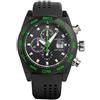 Locman Italy Orologio da uomo Stealth Carbon cronografo nero/verde rif. 0218, cinghia