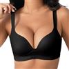Fittingirls Reggiseno Donna - Senza Ferretto Seamless Scollo a V Profondo Push Up, Cinghie Regolabili con Sostegno Alto, Comodo per Uso Quotidiano