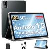 MENTUME Tablet 10 Pollici, Tablet Android 15 con Cover, Unisoc T30 Quad-Core, 18 GB RAM + 128 GB ROM + 1 TB TF, Display HD IPS 1280x800, Fotocamera Doppia 5MP+8MP, 6000 mAh, WiFi (K50)