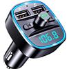 Mohard Trasmettitore FM Bluetooth 5.3 Auto, Adattatore Bluetooth Auto Audio Radio Lettore Musicale MP3, Chiamata Vivavoce Adattatori Cavi Patch Dual Porte USB (5V/2.4A & 1A) Schede TF & Unità USB
