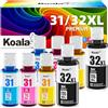 Koala 31 32XL inchiostro (2nero 2ciano 2magenta 2giallo) Compatibile con HP Smart Tank 5105 7005 7305 5100 5106 5108 7005 7605 7006 7306 455 515 519 530 558 559 570 655 670 750 790