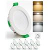 HOMEOW Faretti LED da Incasso per Cartongesso Dimmerabili 4W, Diametro Foro 55-68mm, 29mm Ultrasottili, IP44 Faretti Led Soffitto, Regolabile Calda 2700K, Neutro 4000K e Freddo 6000K, Set di 10