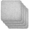 Rubberneck Set di 4 cuscini per seida in feltro antiscivolo, Quadrati, extra spessi, grigio chiaro