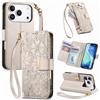 Jiajihua Cover Compatibile con Tecno Spark 50 4G / KN4 【Portafoglio con cerniera】【Portacarte doppio】【Flip Stand】【Fibbia magnetica】 Custodia per telefono Lanyard Gray