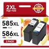 Economink Cartucce di Inchiostro PG-585XL / CL-586XL Multipack, Compatibili con Cartucce Canon 585 586, Alta Capacità fino a 2.260 Pagine, per PIXMA TS7650i, TS7550i, TS7640i, TS7740i, TS4150i, TS6550i, TS7750i