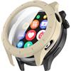 FTRONGRT Cover Compatibile con Xiaomi Watch S4 / eSIM, PC + Pellicola Temperata Tutto Compreso Antigraffio Custodia Protettiva.Bianco Avorio