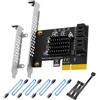 GLOTRENDS SA3234-C Scheda di espansione PCIe X4 SATA a 4 porte con cavi SATA e di alimentazione, compatibile con Windows, Linux, Mac OS, NAS